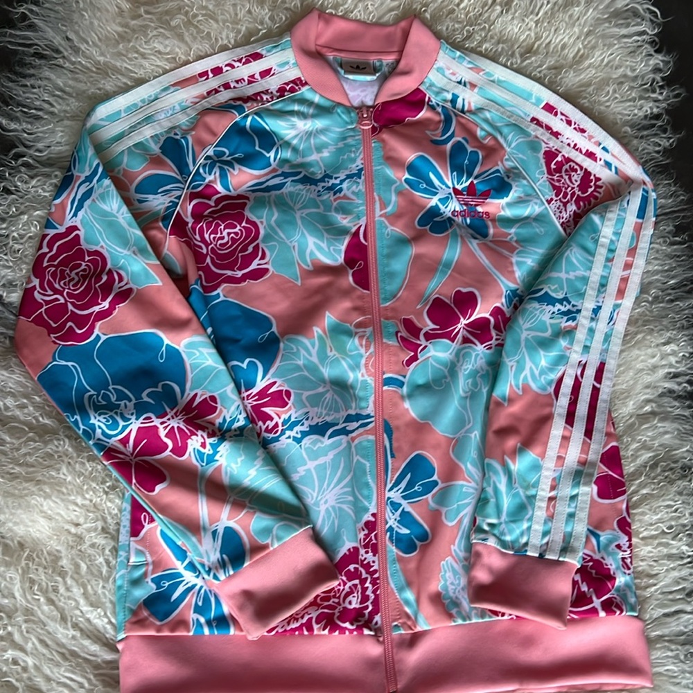 Floral Adidas Jacket in Like New Condition